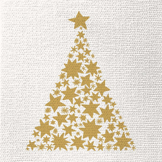 Tree on Canvas, white • Embossed Beverage Napkins