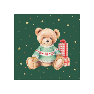 Teddy on Green • Beverage Napkins