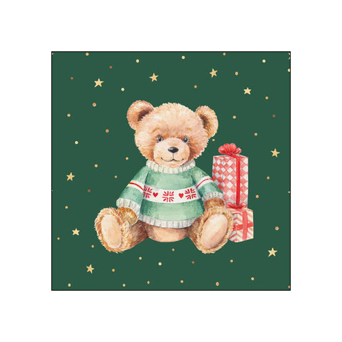 Teddy on Green • Beverage Napkins