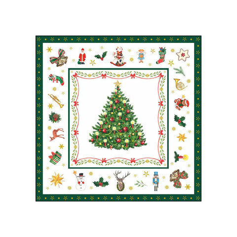 Christmas Evergreen, white • Beverage Napkins