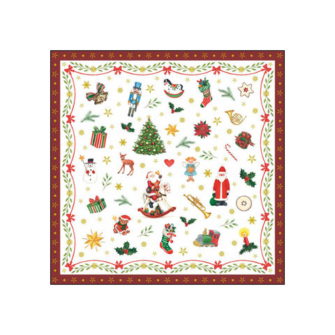 Ornaments All Over, red • Beverage Napkins