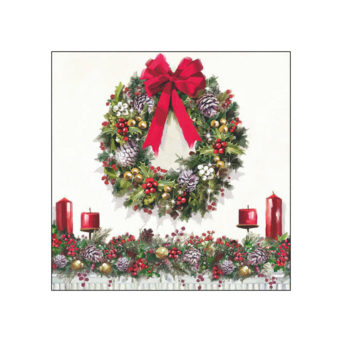 Bow on Wreath • Beverage Napkins