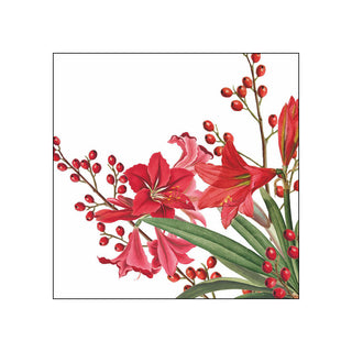 Christmas Bouquet, white • Beverage Napkins