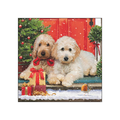 Dogs at the Door • Beverage Napkins