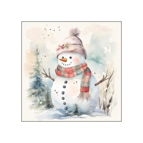 Snowman in Nature • Beverage Napkins