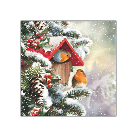House with Robins • Beverage Napkins