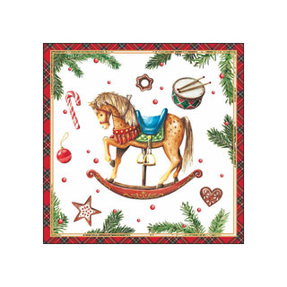 Classic Rocking Horse, white • Beverage Napkins