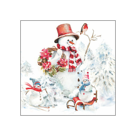 Sporty Snowmen • Beverage Napkins