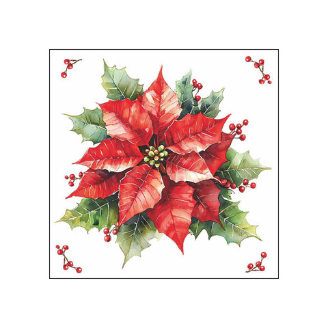 Festive Poinsettia • Beverage Napkins