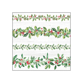 Leaf Garlands, white • Beverage Napkins