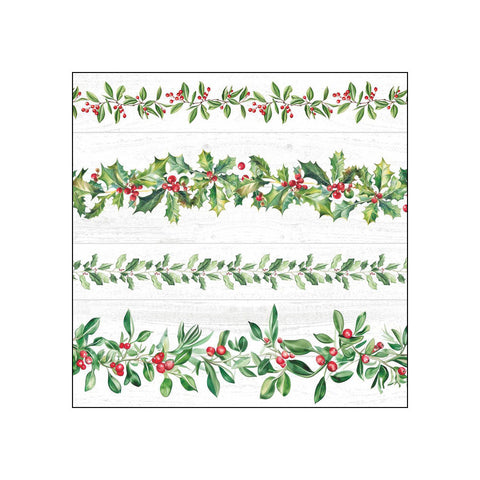Leaf Garlands, white • Beverage Napkins