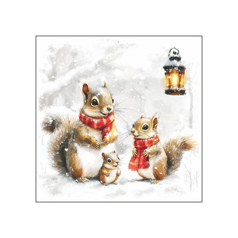 Squirrel Family • Beverage Napkins