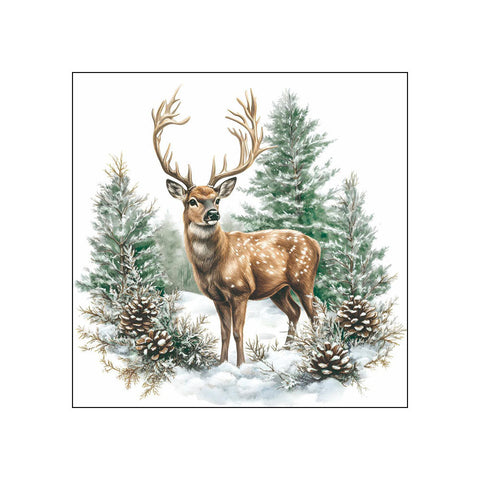 Winter Stag • Beverage Napkins