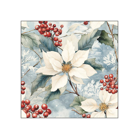 Winter Poinsettia • Beverage Napkins