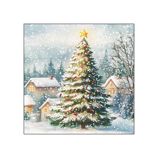 Tree in Snow • Beverage Napkins