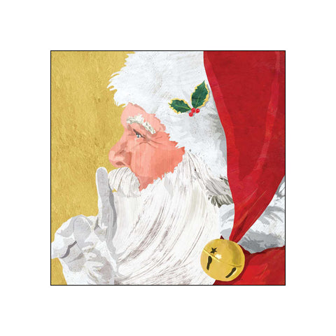 Yuletide Santa, Gold • Beverage Napkins