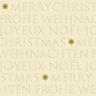 Christmas Letters, off-white Embossed • Beverage Napkins