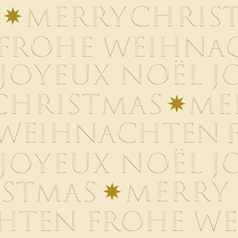 Christmas Letters, off-white Embossed • Beverage Napkins