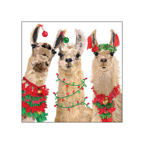 Merry Llamas • Beverage Napkins