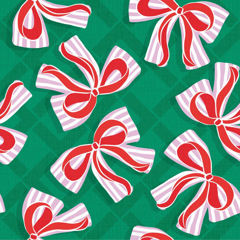 Bows, green • Lunch Napkins