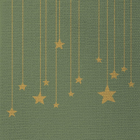Stars on Canvas, green • Embossed Lunch Napkins