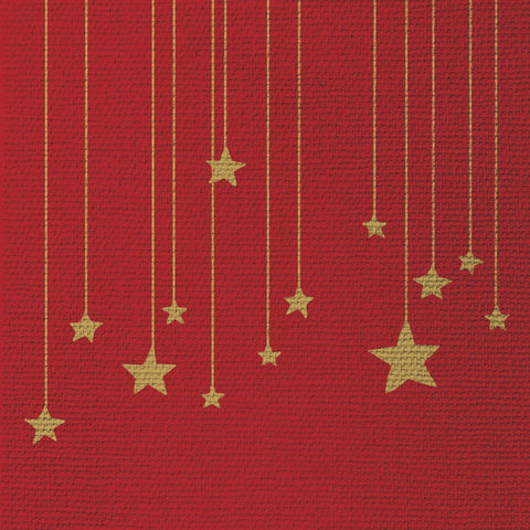 Stars on Canvas, red • Embossed Lunch Napkins