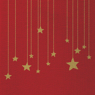 Stars on Canvas, red • Embossed Lunch Napkins