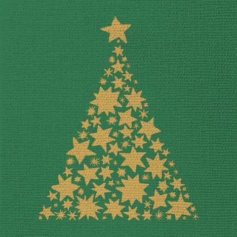 Tree on Canvas, green • Embossed Lunch Napkins