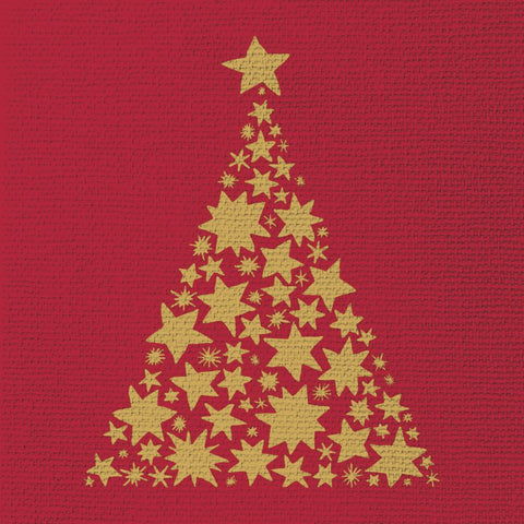 Tree on Canvas, red • Embossed Lunch Napkins