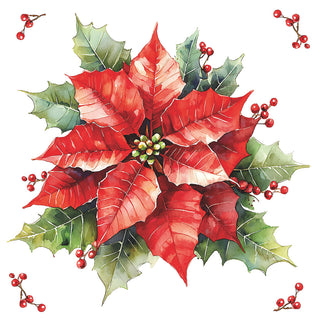 Festive Poinsettia • Lunch Napkins
