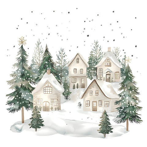 Snowy Houses • Lunch Napkins