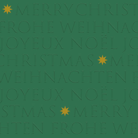 Christmas Letters, green • Embossed Dinner Napkins