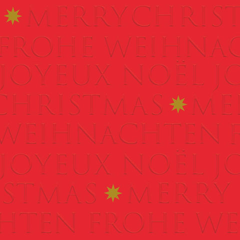 Christmas Letters, red • Embossed Dinner Napkins