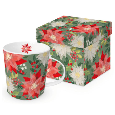 Merry Poinsettia • Gift-Boxed Mug
