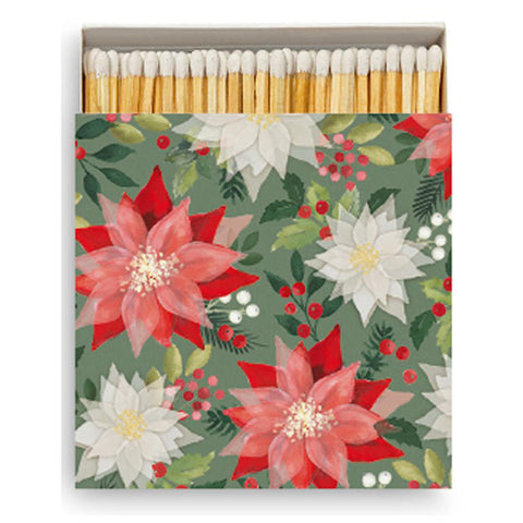 Merry Poinsettia • Square-Boxed Matches