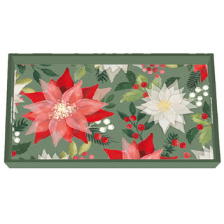 Merry Poinsettia • Varnished Wood Vanity Tray