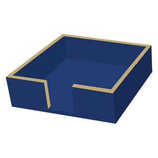 Lacquered Wood Napkin Caddy • Blue/Gold (Beverage Size)