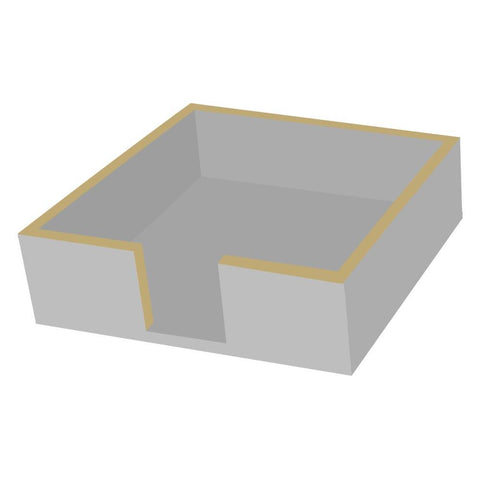 Lacquered Wood Napkin Caddy • Silver/Gold (Beverage Size)
