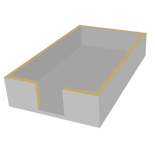 Lacquered Wood Napkin Caddy • Silver/Gold (Guest Towel Size)