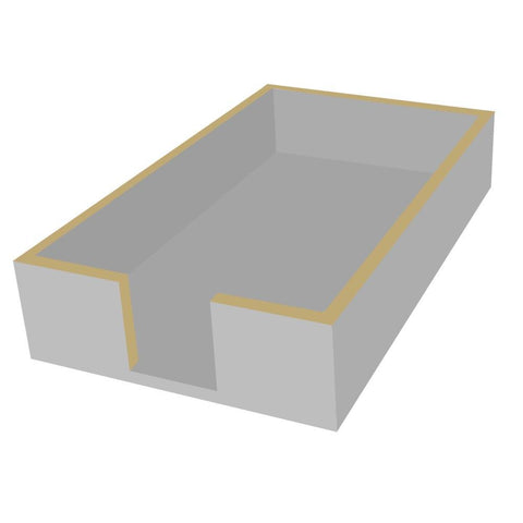 Lacquered Wood Napkin Caddy • Silver/Gold (Guest Towel Size)