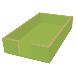 Lacquered Wood Napkin Caddy • Moss Gold/Gold (Guest Towel Size)