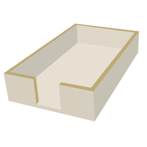 Lacquered Wood Napkin Caddy Taupe/Gold (Guest Towel Size)