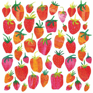 Strawberry Collage Beverage Napkins