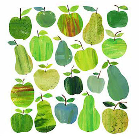 Apple & Pear Collage Beverage Napkins