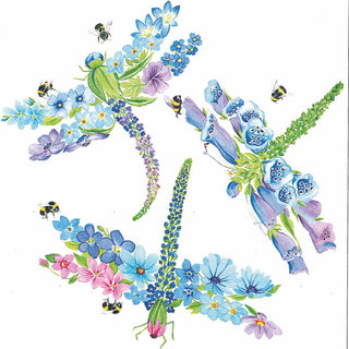 Dragonfly Fleurettes Beverage Napkins