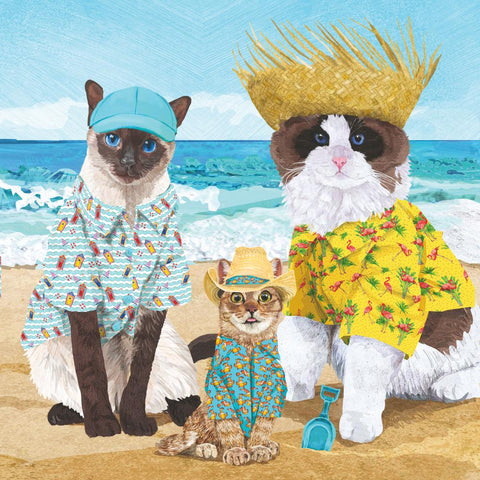 Cats' Beach Party Beverage Napkin