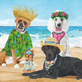 Dogs' Beach Party Beverage Napkin