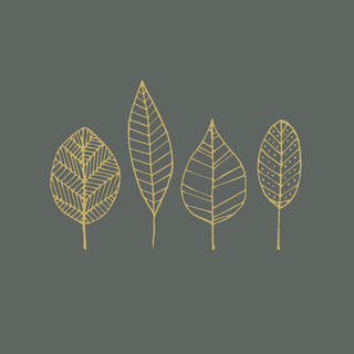 Pure Gold Leaves anthracite Lunch Napkins