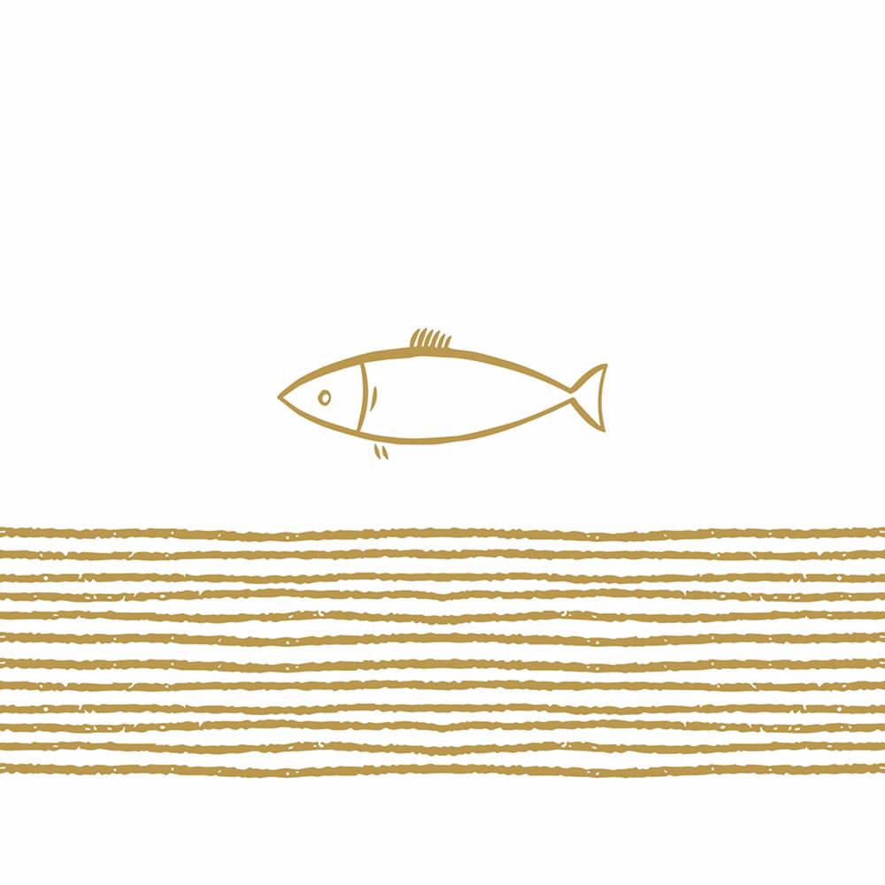 Pure Fish, gold Lunch Napkins