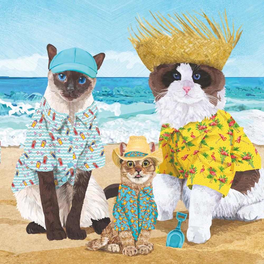 Cats' Beach Party Lunch Napkin